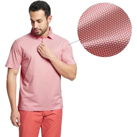M MAELREG Men's Short Sleeve Dry Fit Light Pink Performance Polo Size XL  NWT - Picture 3 of 6